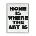 thumbnail image 1 of Stupell Industries Home Is Where Art Is Phrase Minimal Black White Gray Framed by Daphne Polselli, 1 of 7