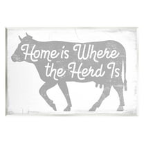 Stupell Industries Home Is Where Herd Is Phrase Graphic Art Unframed Art Print Wall Art, Design by Lil' Rue