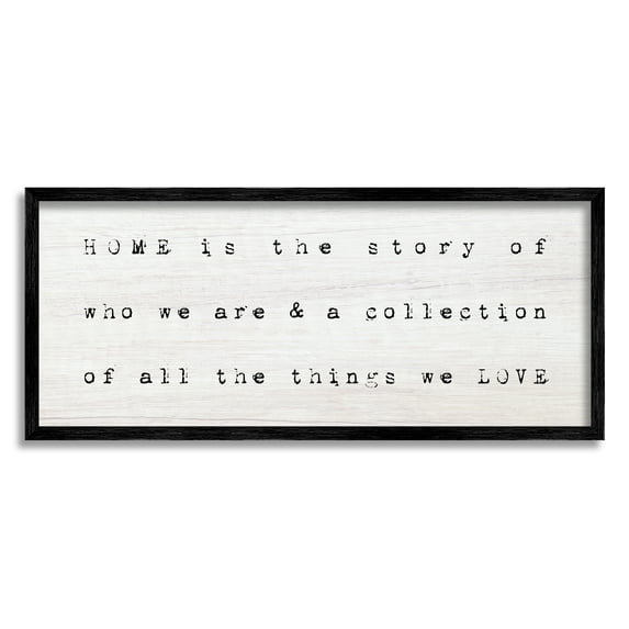 Stupell Industries Home Is Who We Are Phrase Inspirational Painting Black Framed Art Print Wall Art