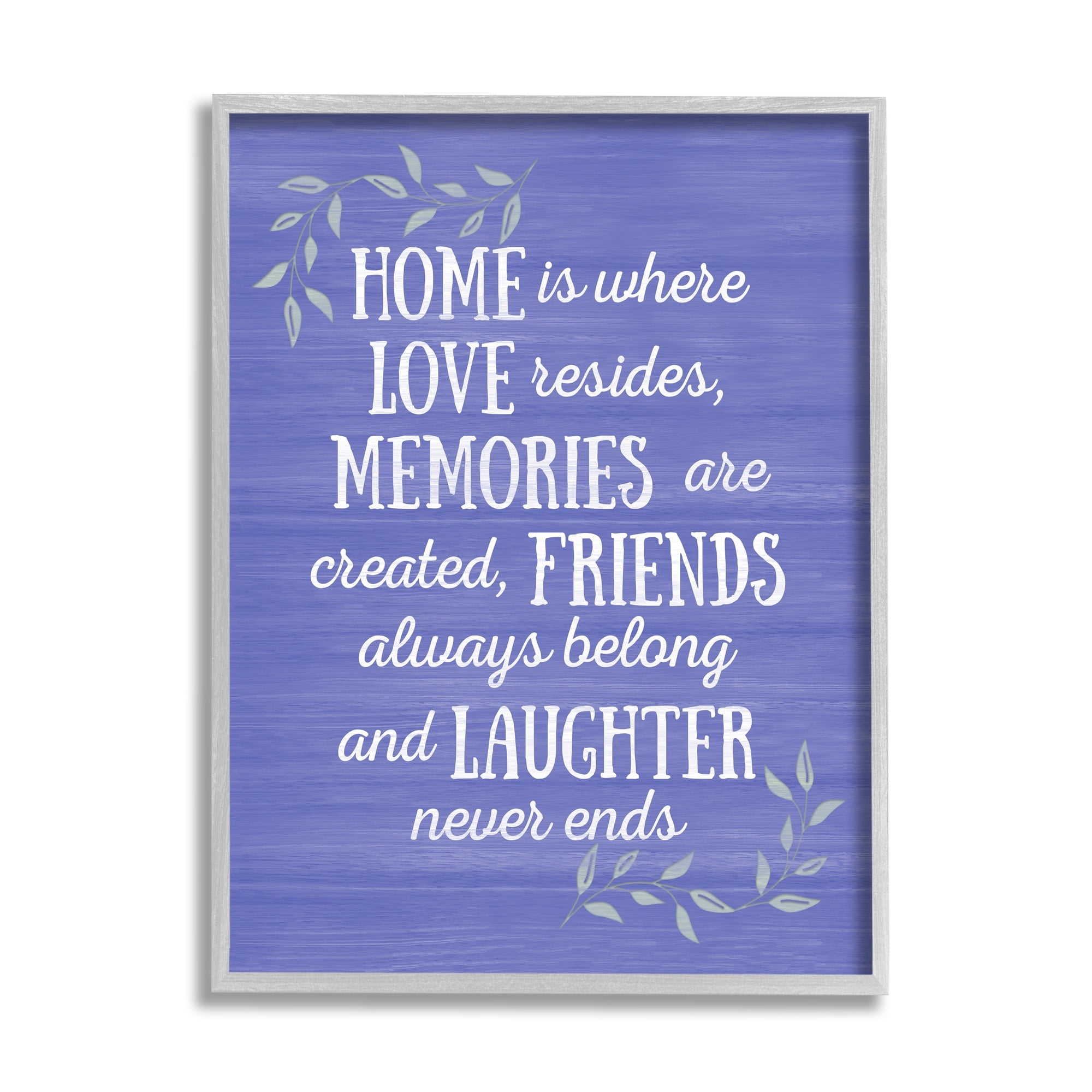 Stupell Industries Home Memories Friend Laughter Quote Blue Botanicals , 11 x 14, Design by Sundance Group, LLC