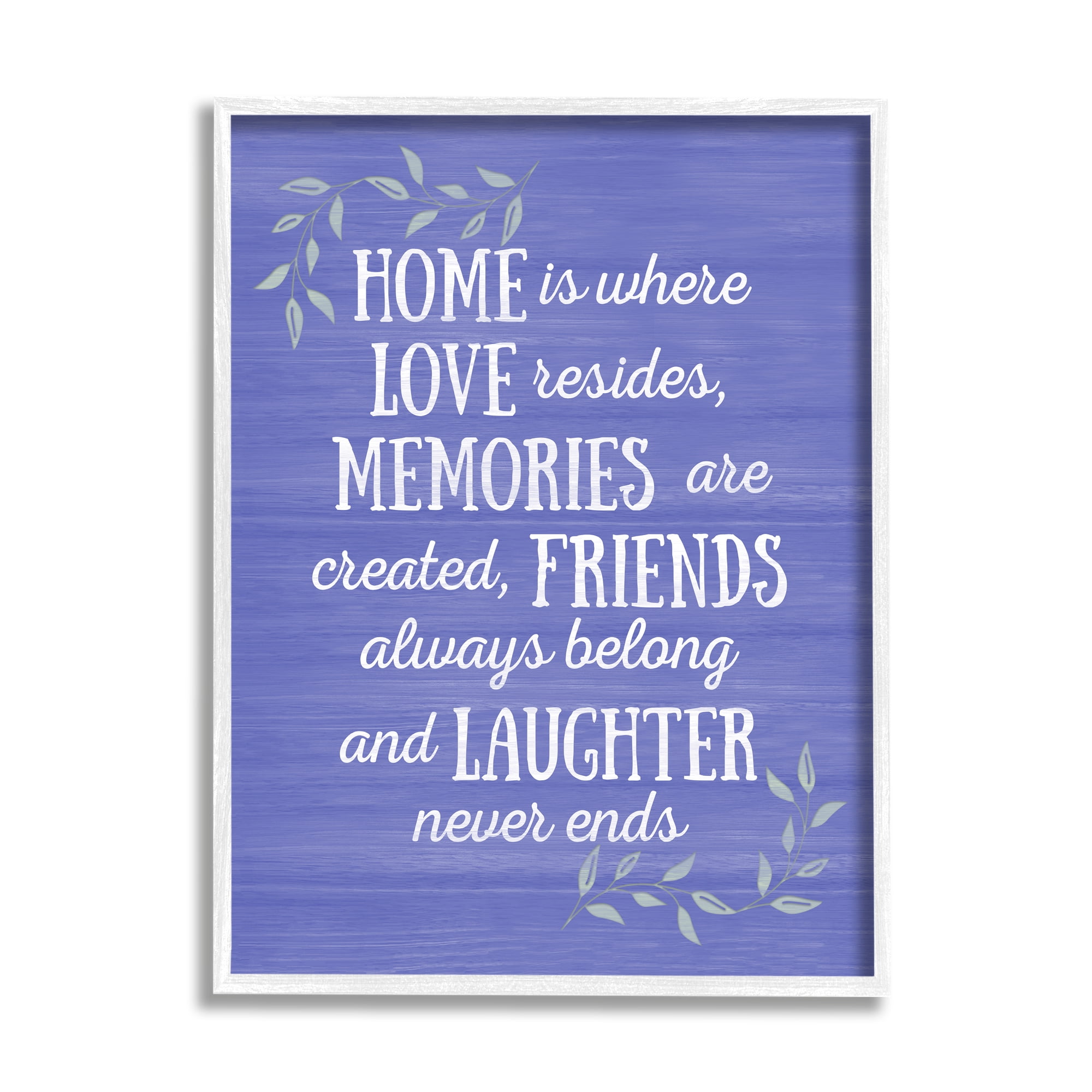Stupell Industries Home Memories Friend Laughter Quote Blue Botanicals , 16 x 20, Design by Sundance Group, LLC