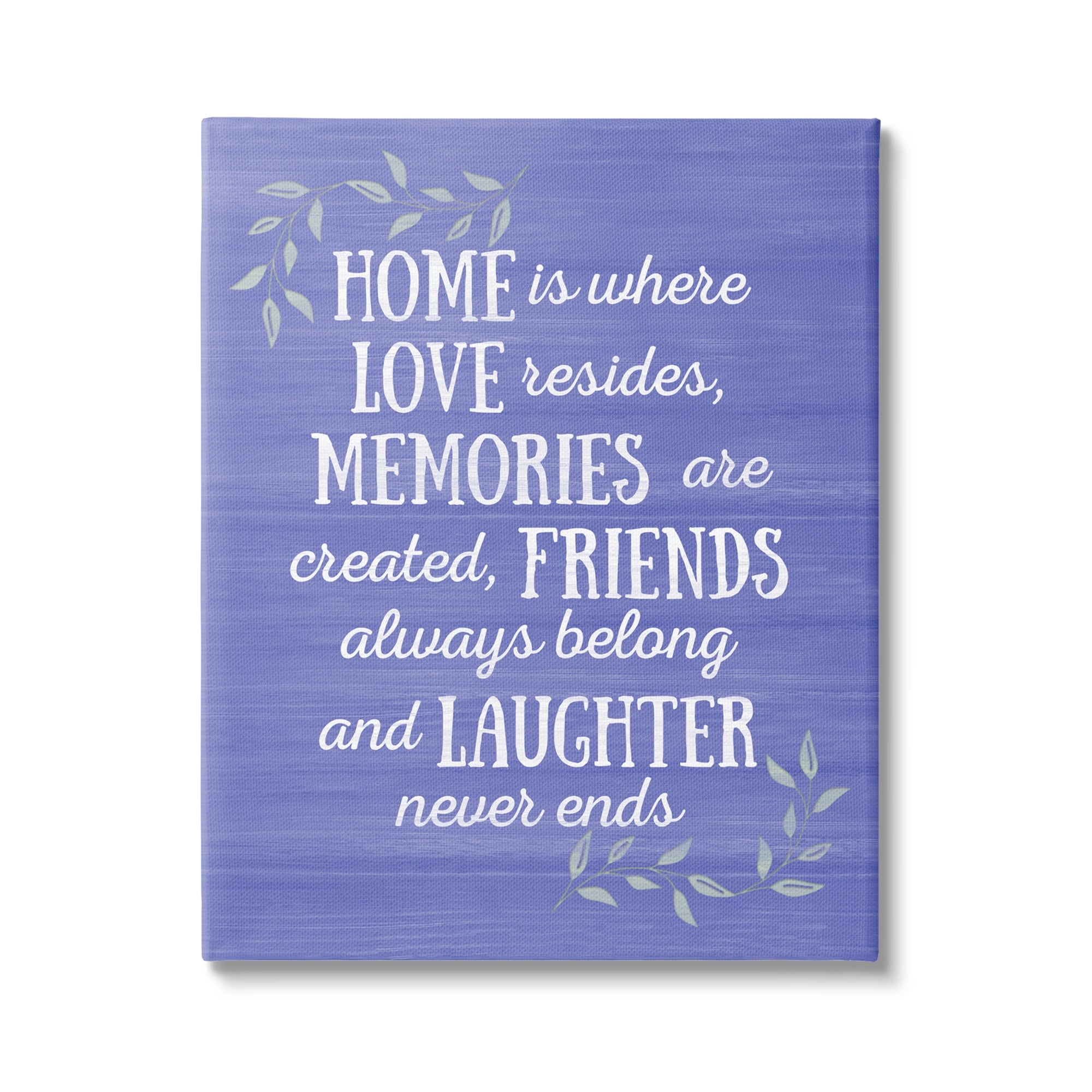 Stupell Industries Home Memories Friend Laughter Quote Blue Botanicals , 24 x 30, Design by Sundance Group, LLC
