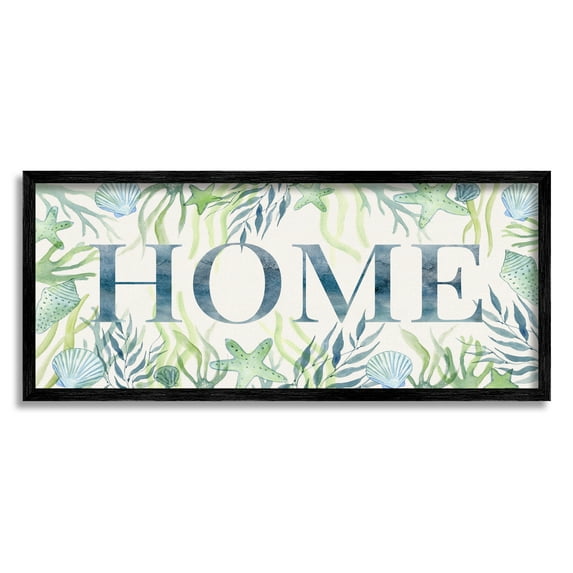 Stupell Industries Home Nautical Phrase Animals & Insects Painting Black Framed Art Print Wall Art, 24 x 10