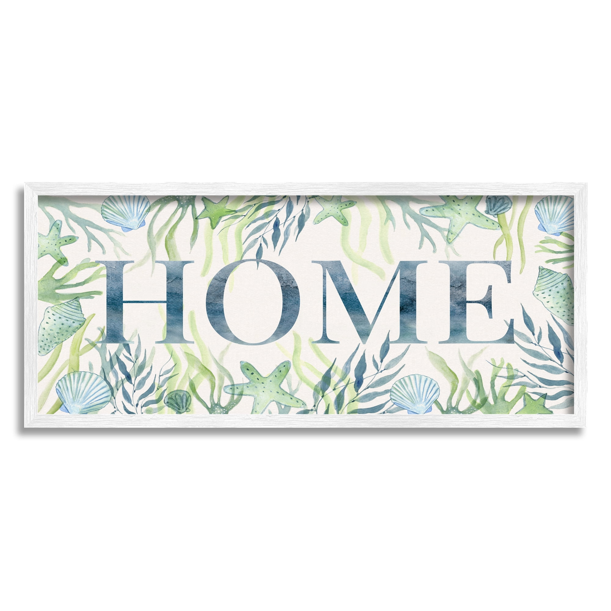 Stupell Industries Home Nautical Phrase Animals & Insects Painting White Framed Art Print Wall Art, 30 x 13