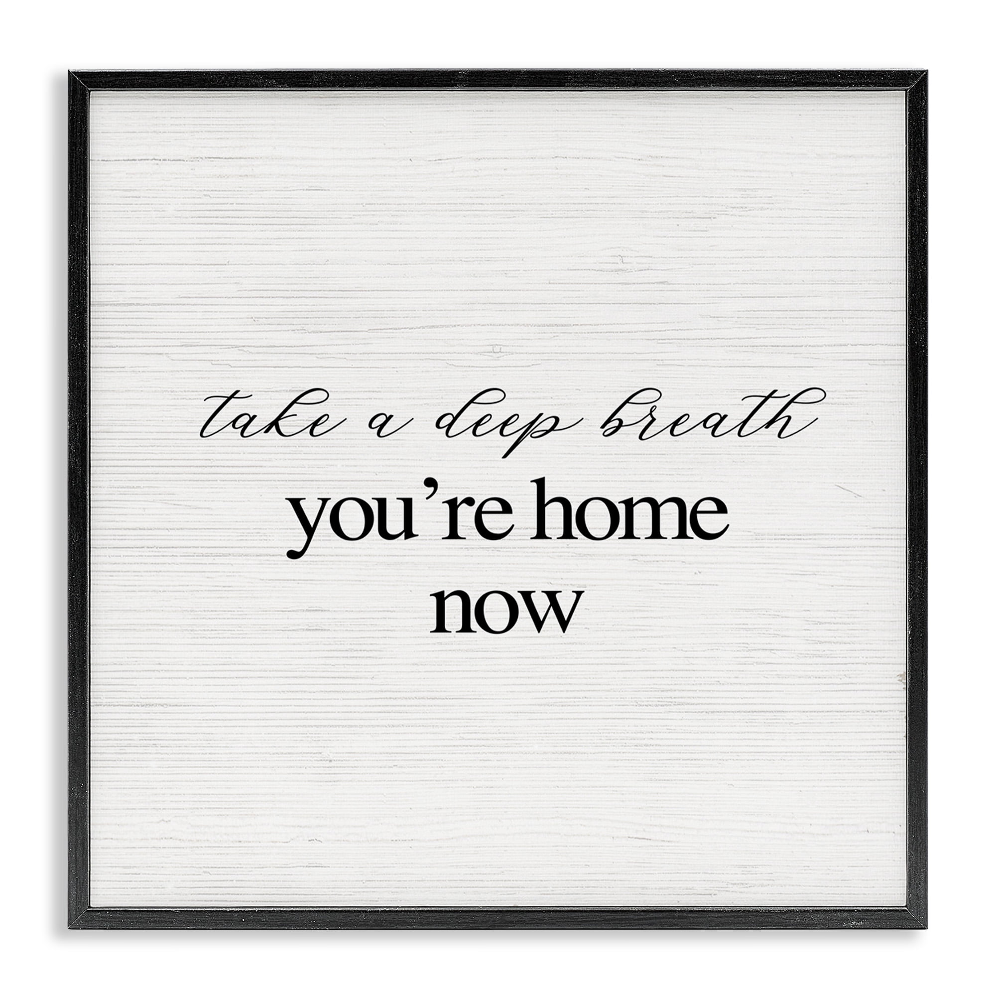 Stupell Industries Home Now Minimal Phrase Typography Painting Black Framed Art Print Wall Art, 24 x 24
