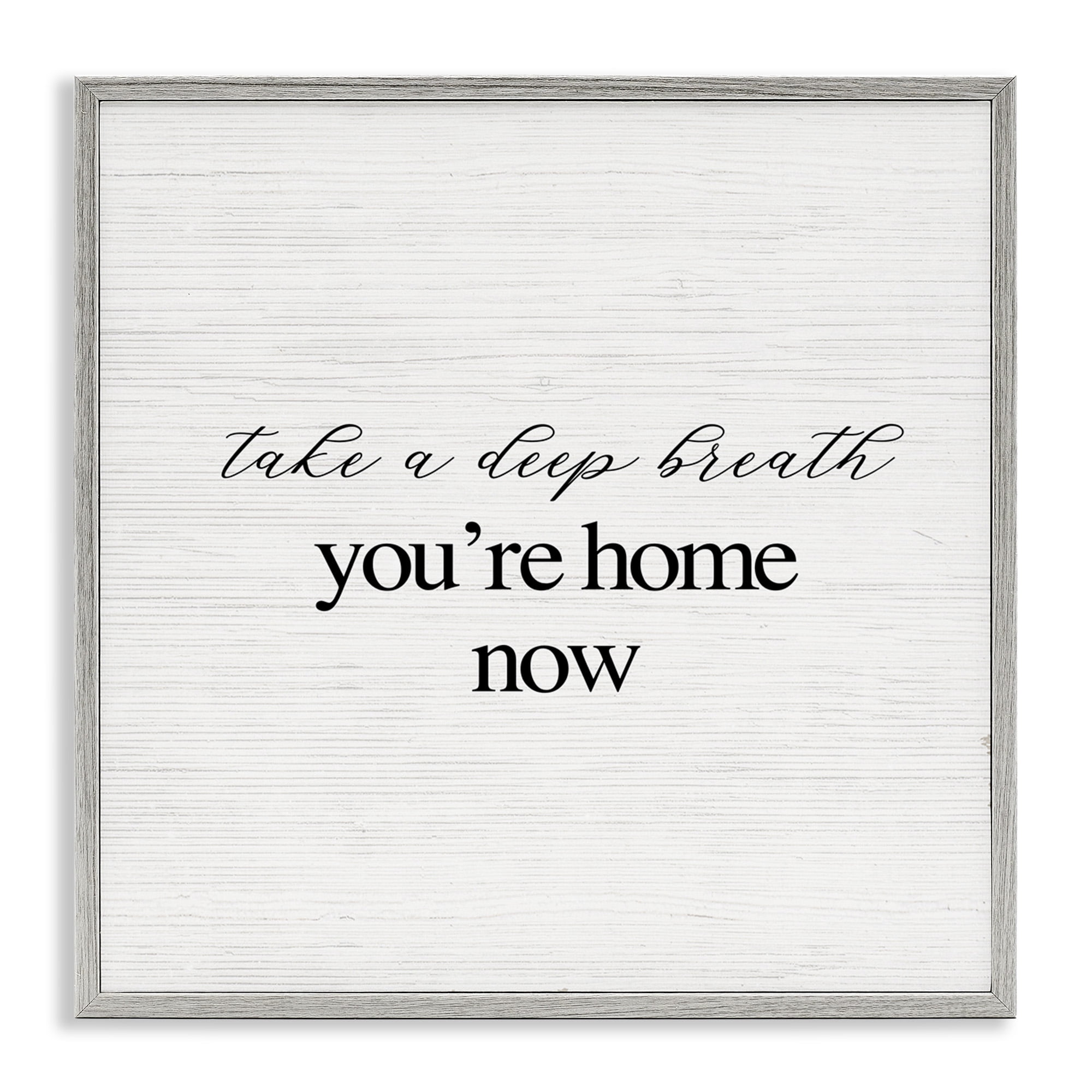 Stupell Industries Home Now Minimal Phrase Typography Painting Gray Framed Art Print Wall Art, 24 x 24