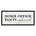 thumbnail image 1 of Stupell Industries Home Office Pants Optional Funny Typography Painting Black Framed Art Print Wall Art, 1 of 7