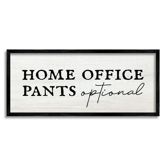 Stupell Industries Home Office Pants Optional Funny Typography Painting Black Framed Art Print Wall Art