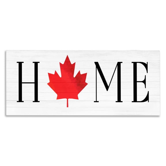 Stupell Industries Home Red Maple Leaf Canvas Wall Art design by Lil' Rue, 17 x 40