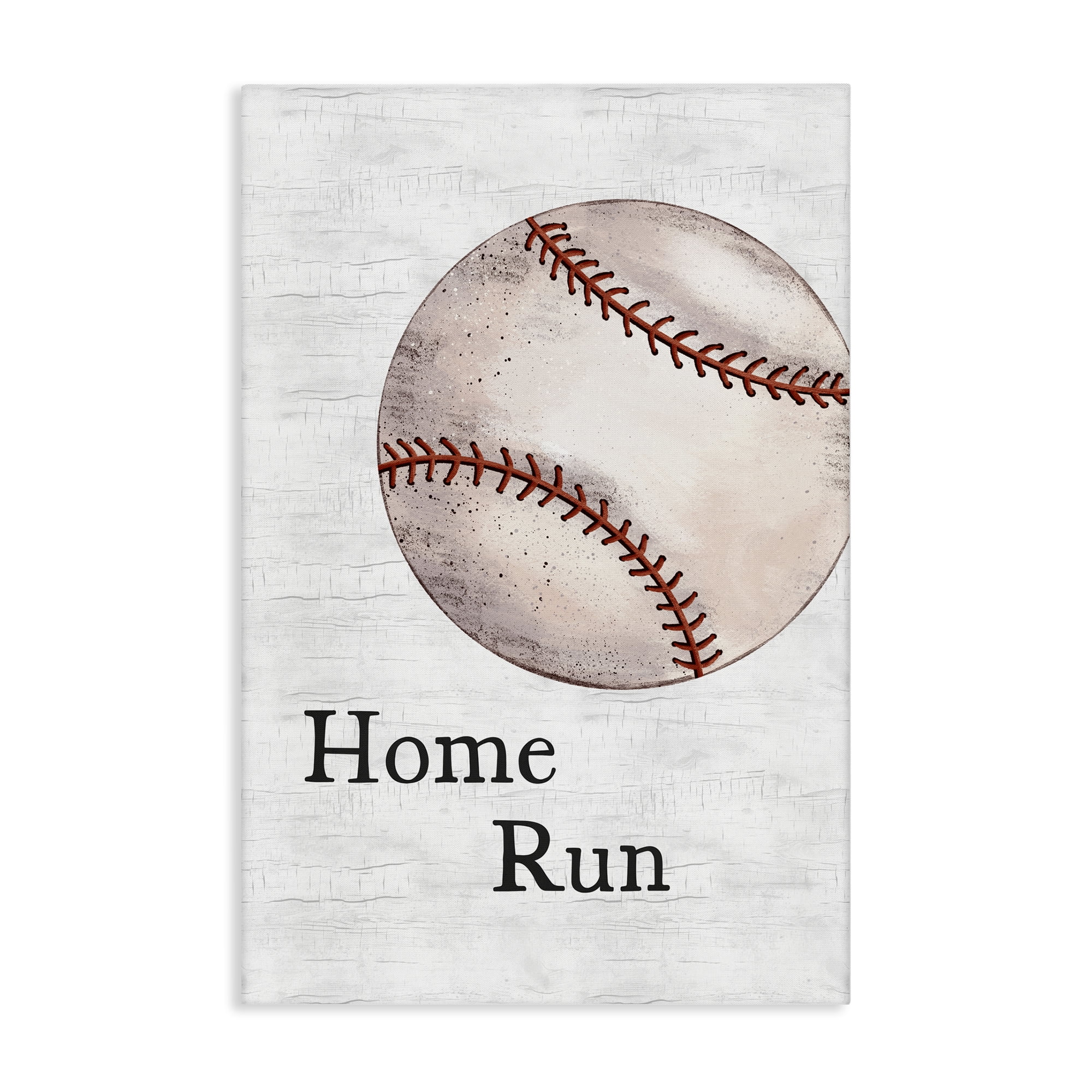 Stupell Industries Home Run Baseball Sports Painting Wrapped Canvas Art Print Wall Art, 30 x 45