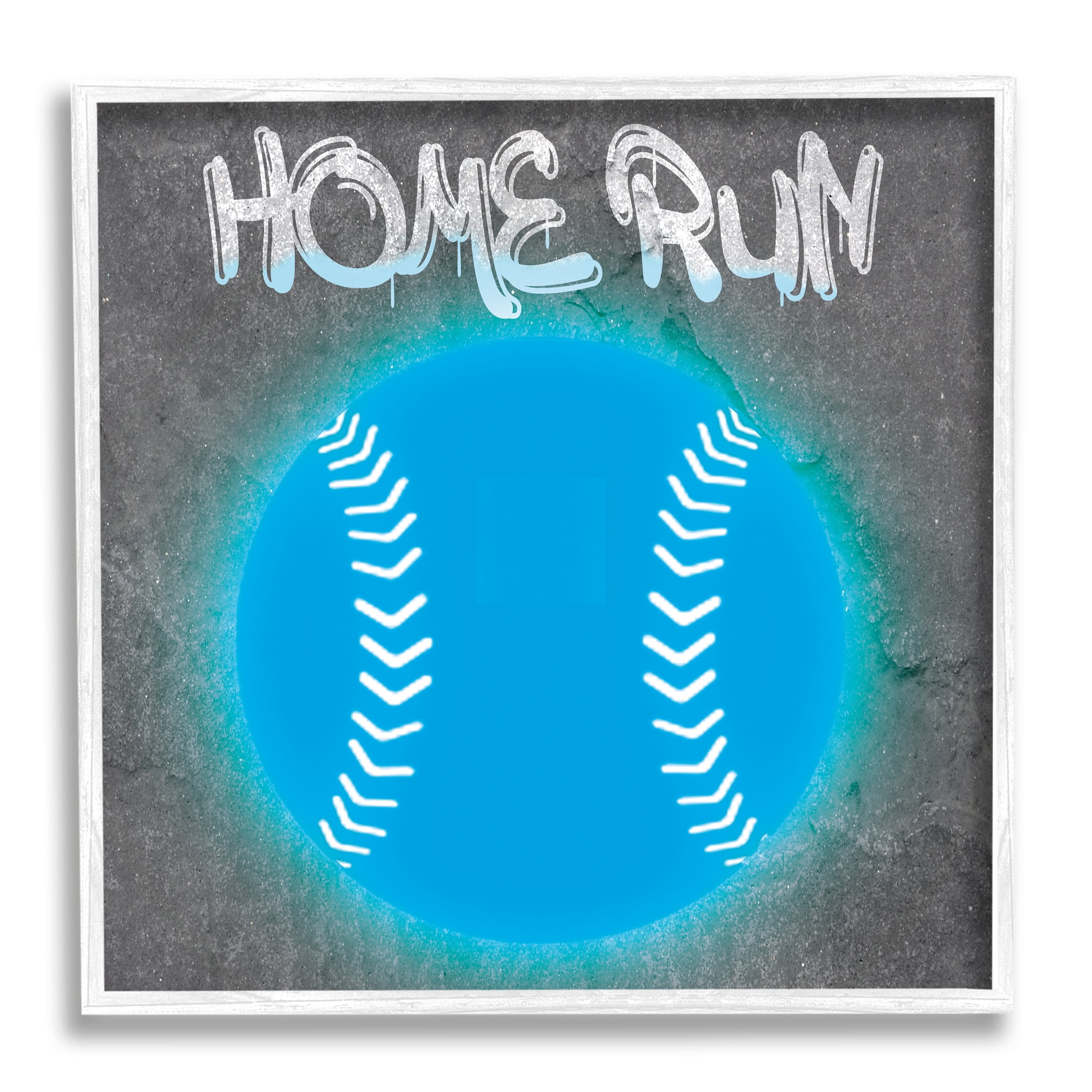 Stupell Industries Home Run Urban Sports Sports Painting White Framed Art Print Wall Art, 24 x 24