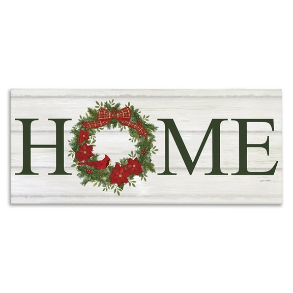 Stupell Industries Home Seasonal Wreath Botanical & Floral Painting Gallery Wrapped Canvas Art Print Wall Art, 24 x 10