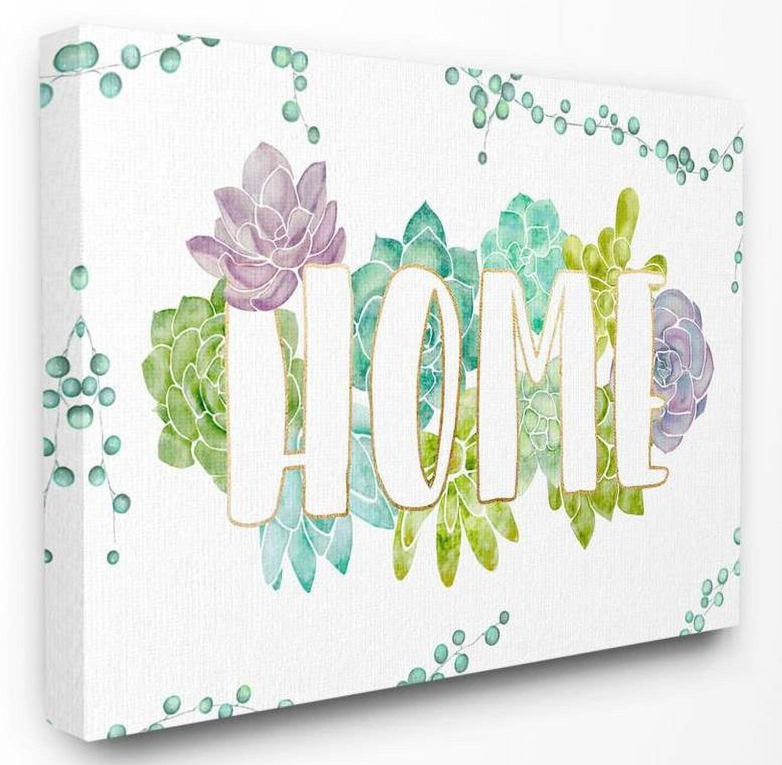 Stupell Industries Home Succulent Flowers Green Purple Watercolor Painting Canvas Wall Art by Ziwei Li