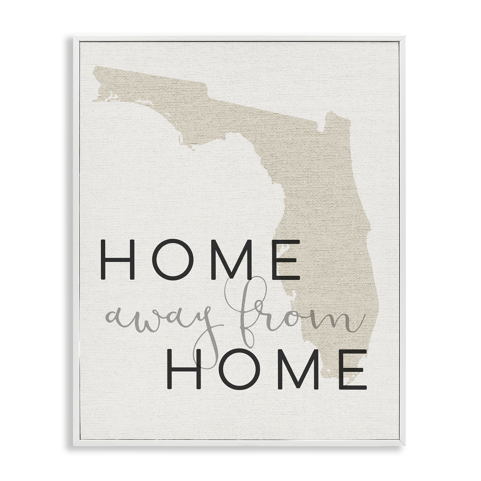 Stupell Industries Home Sweet Florida Typography Town & City Painting White Framed Art Print Wall Art, 16 x 20
