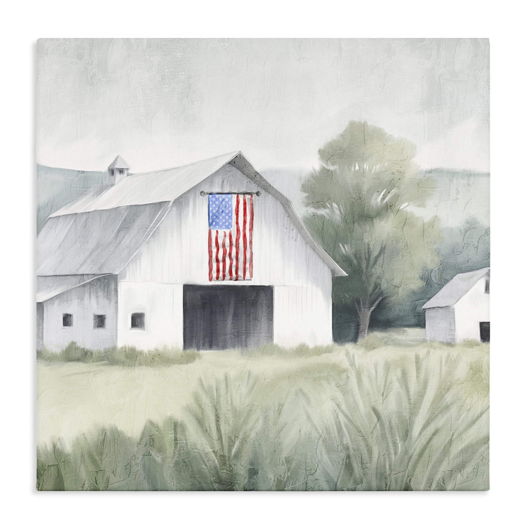 Stupell Industries Home USA Flag Barn Canvas Wall Art, design by Kim Allen