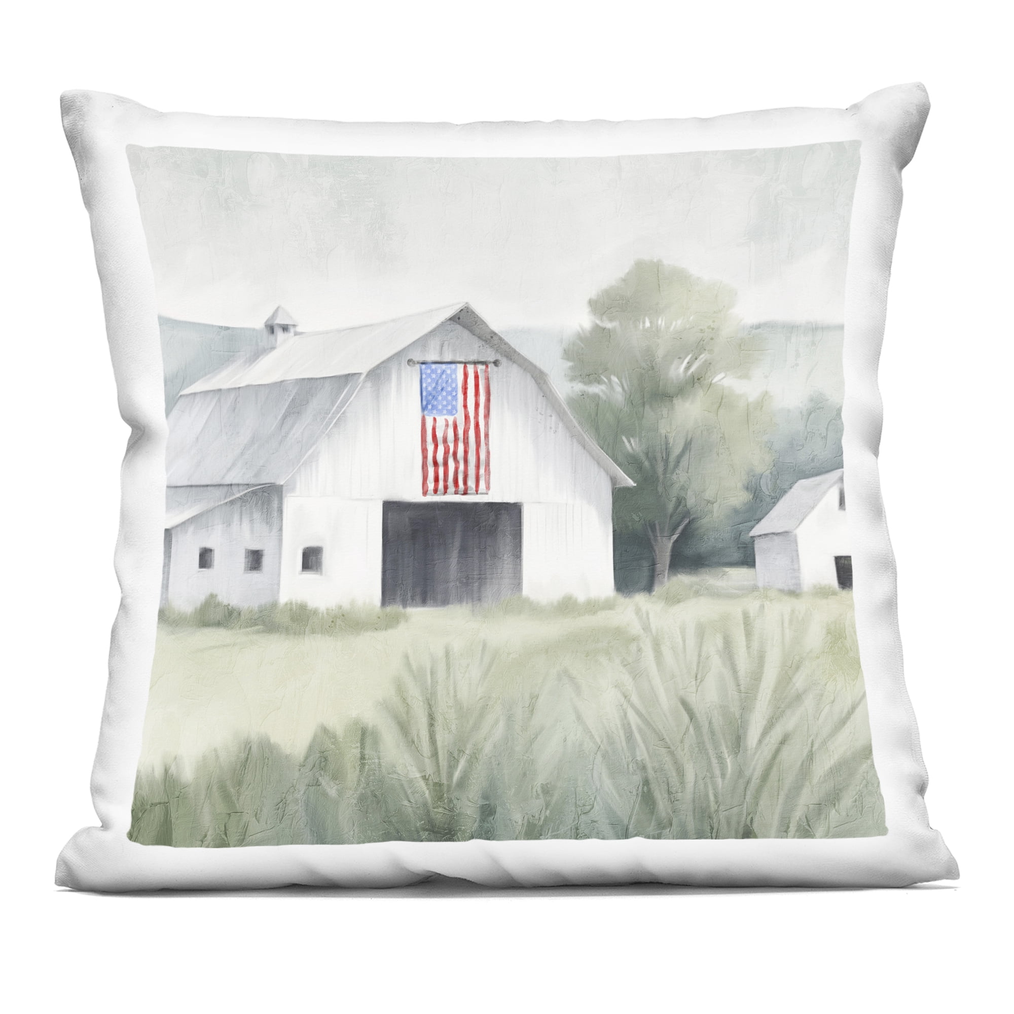Stupell Industries Home USA Flag Barn Decorative Printed Throw Pillow, design by Kim Allen, 18 x 7 x 18