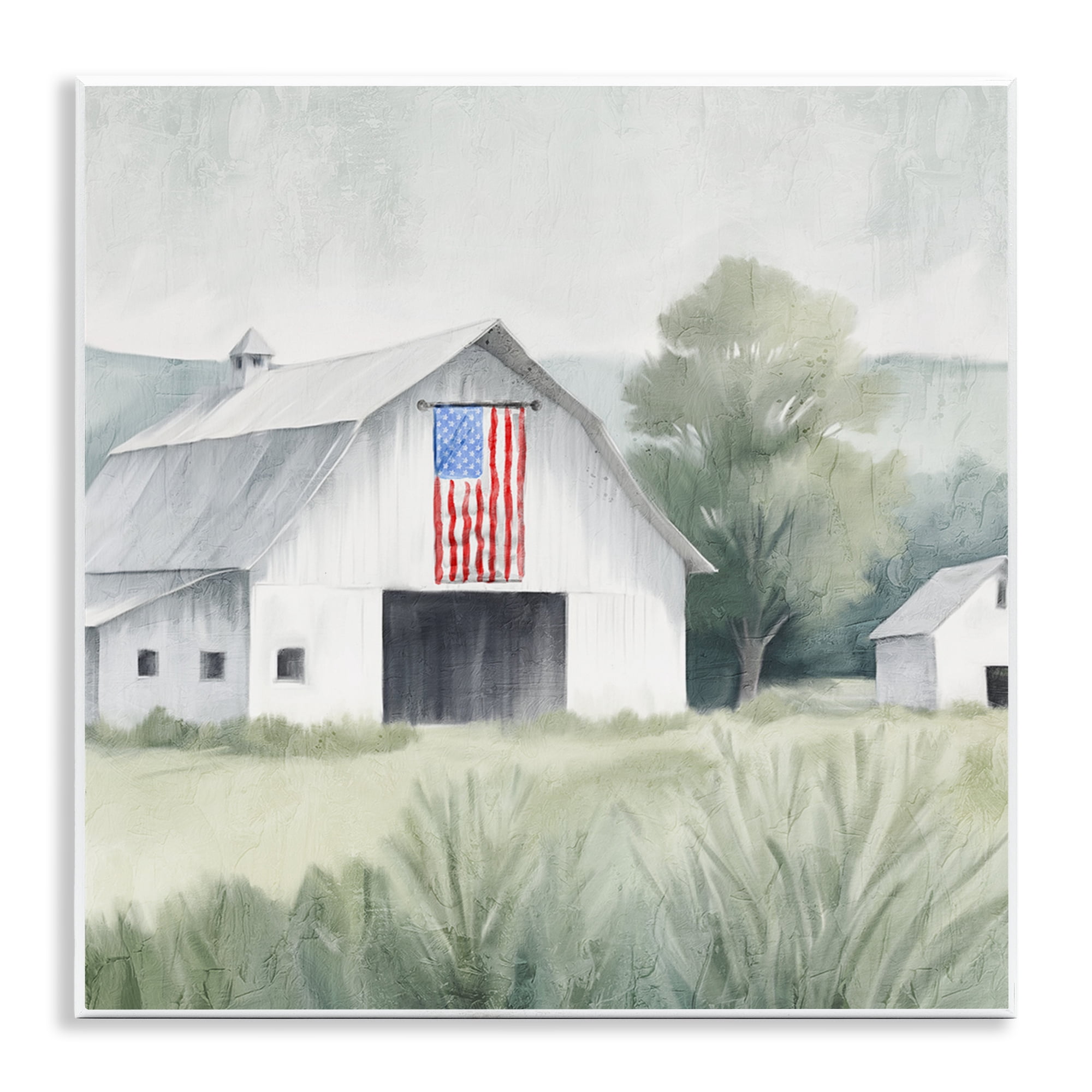 Stupell Industries Home USA Flag Barn Wall Plaque Art, design by Kim Allen
