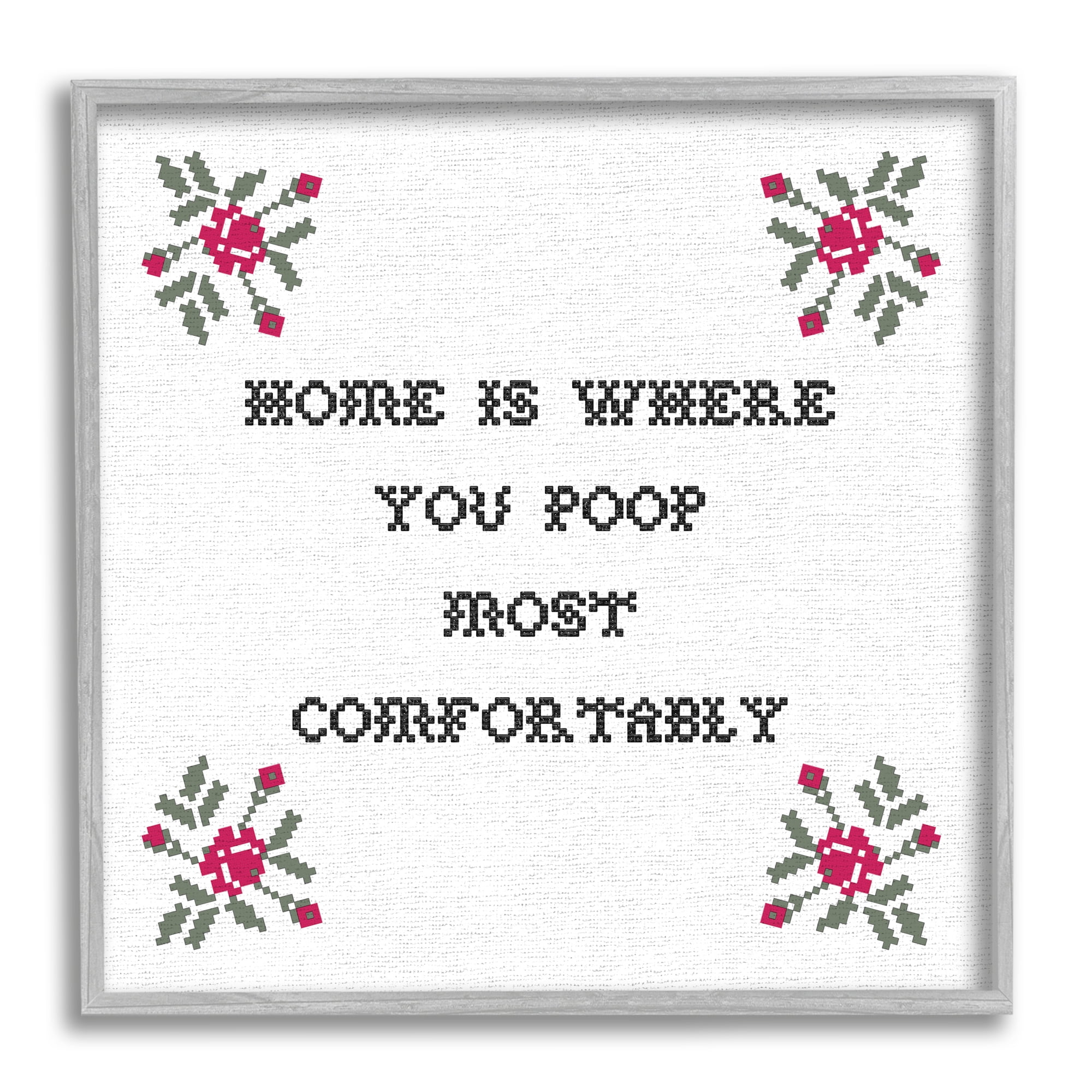 Stupell Industries Home Where You Poop Most Comfortably Funny Bathroom, 12 x 12, Design by Daphne Polselli
