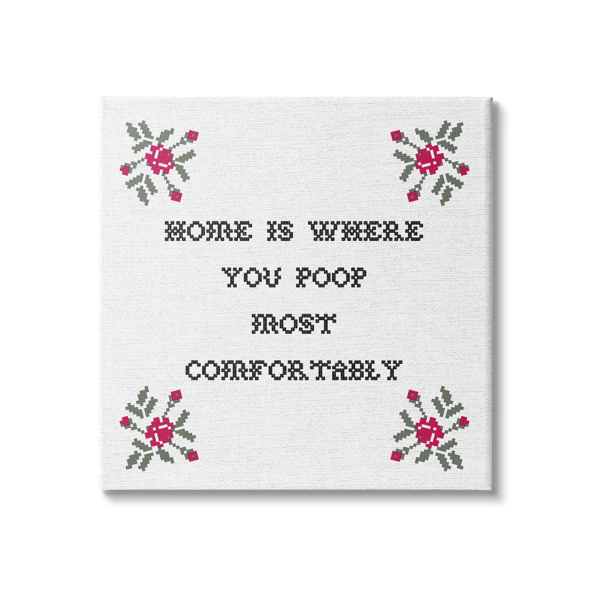 Stupell Industries Home Where You Poop Most Comfortably Funny Bathroom, 24 x 24, Design by Daphne Polselli