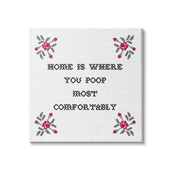 Stupell Industries Home Where You Poop Most Comfortably Funny Bathroom, 24 x 24, Design by Daphne Polselli