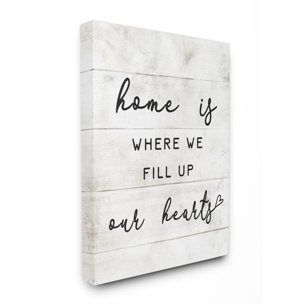 Stupell Industries Home is Where We Fill Up Our Hearts Family Quote Canvas Wall Art Design by Daphne Polselli
