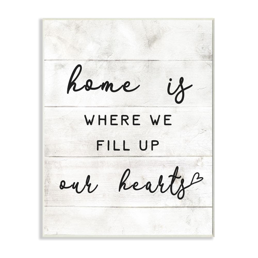 Stupell Industries Home is Where We Fill Up Our Hearts Family Quote Graphic Art Unframed Art Print Wall Art, 10x15, by Daphne Polselli