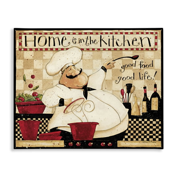 Stupell Industries Cottage Home is the Kitchen Vintage Chef Canvas Art, 20 x 16, by Dan DiPaolo