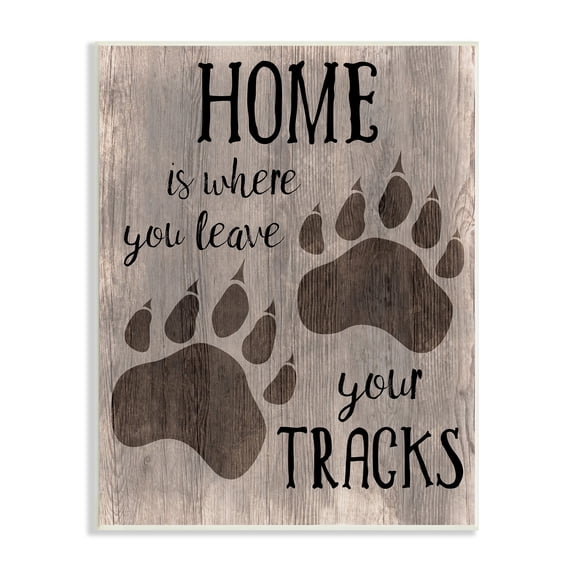 Stupell Industries Home's Where You Leave Tracks Bear Paw Print, 13 x 19, Design by CAD Designs