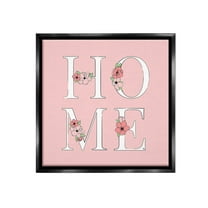 Stupell Industries Home with Flower Blossoms Botanical & Floral Painting Black Floater Framed Canvas Art Print Wall Art, 18 x 18