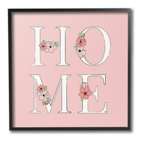 Stupell Industries Home with Flower Blossoms Botanical & Floral Painting Black Framed Art Print Wall Art, 12 x 12