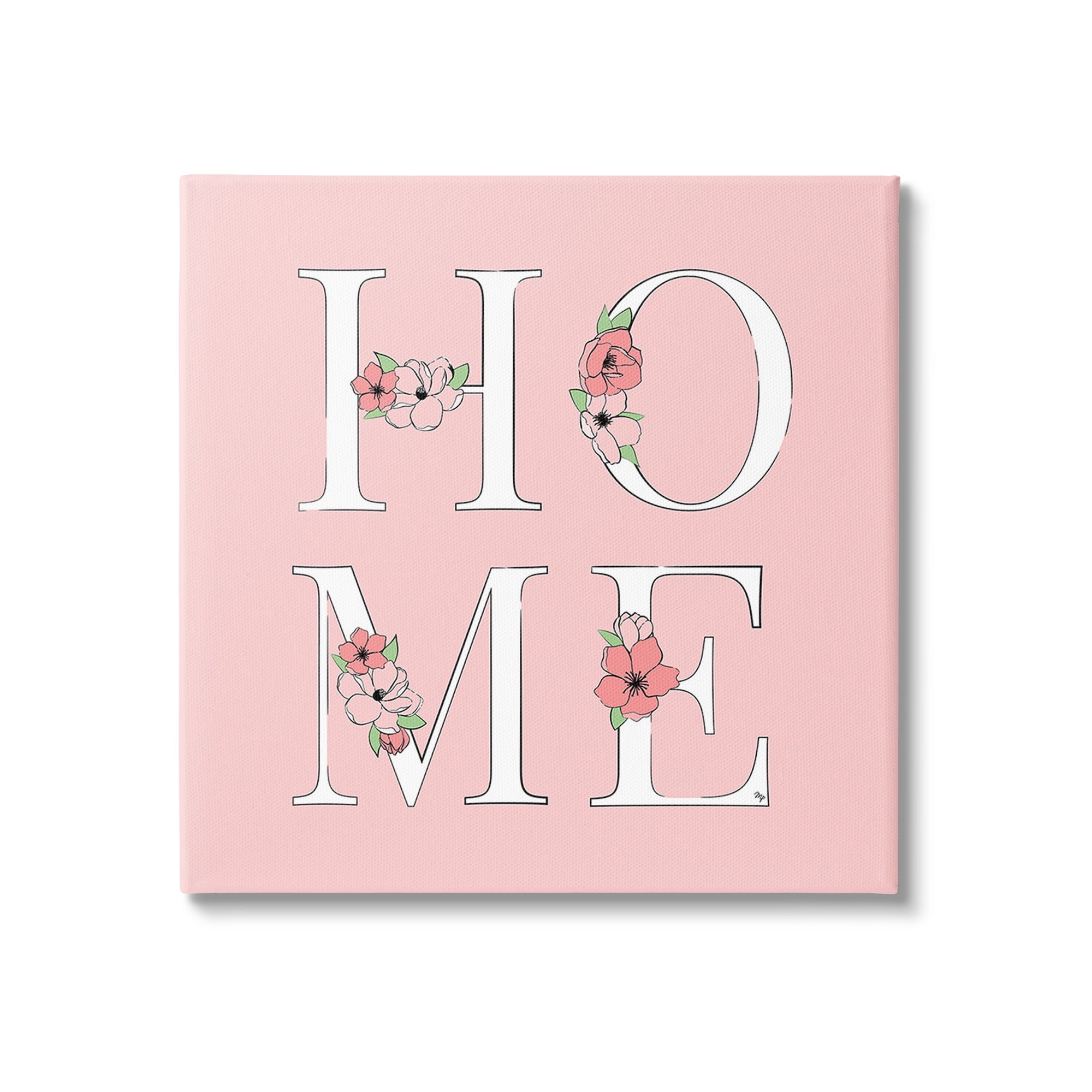 Stupell Industries Home with Flower Blossoms Botanical & Floral Painting Gallery Wrapped Canvas Art Print Wall Art, 24 x 24