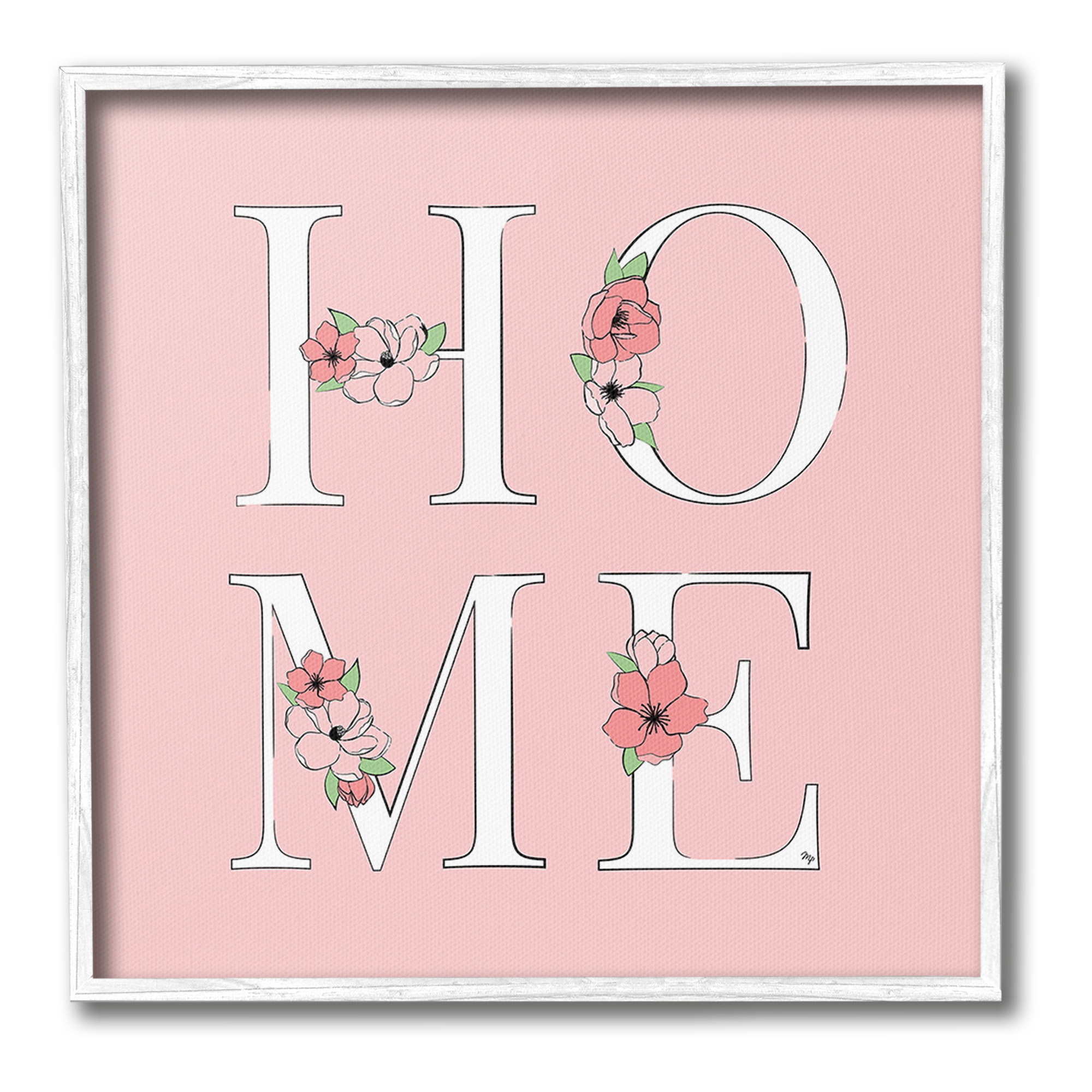 Stupell Industries Home with Flower Blossoms Botanical & Floral Painting White Framed Art Print Wall Art, 17 x 17