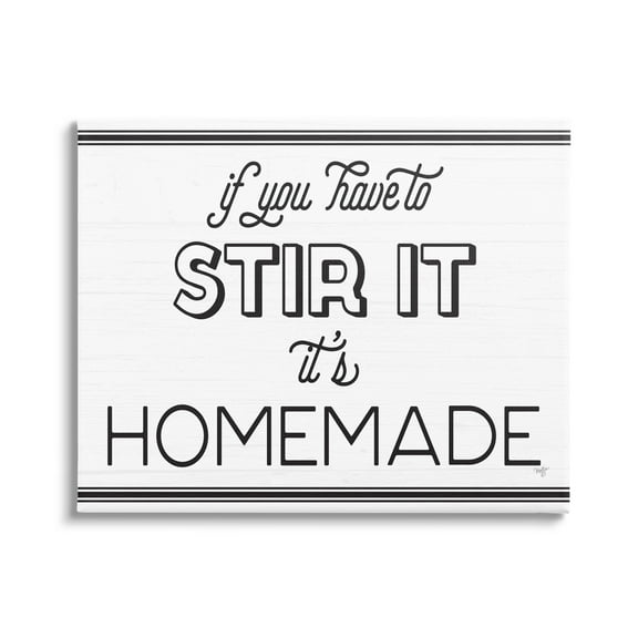 Stupell Industries Homemade If Stirred Humorous Cooking Kitchen Vintage Phrase Graphic Art Gallery Wrapped Canvas Print Wall Art, Design by Mollie B.