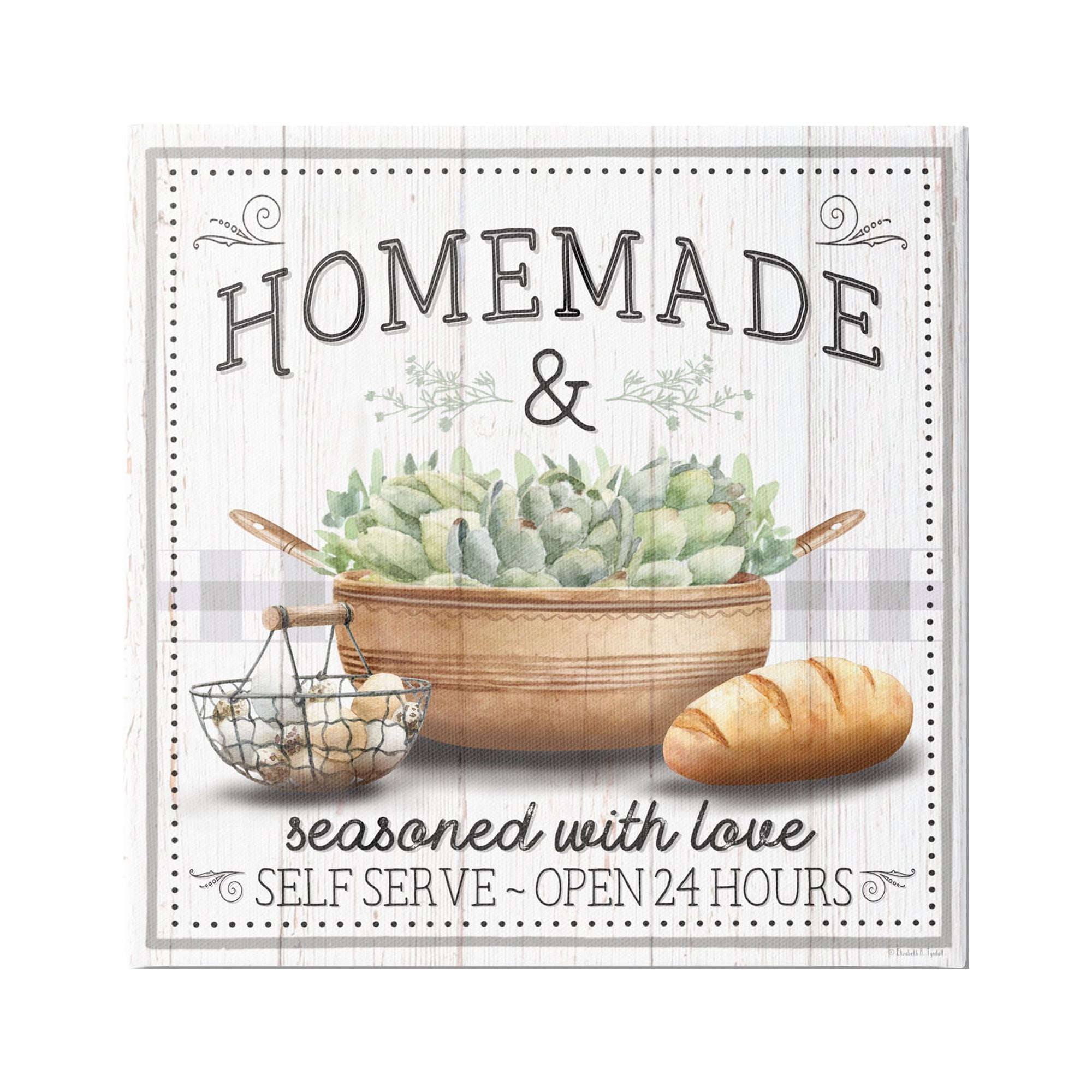 Stupell Industries Homemade Kitchen Still Life Food & Beverage Painting Gallery Wrapped Canvas Art Print Wall Art, 17 x 17