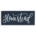 thumbnail image 1 of Stupell Industries Homestead Phrase Navy Blue Farmhouse Sign Elegant Typography Graphic Art Black Framed Art Print Wall Art, 30x13, by House Fenway, 1 of 5