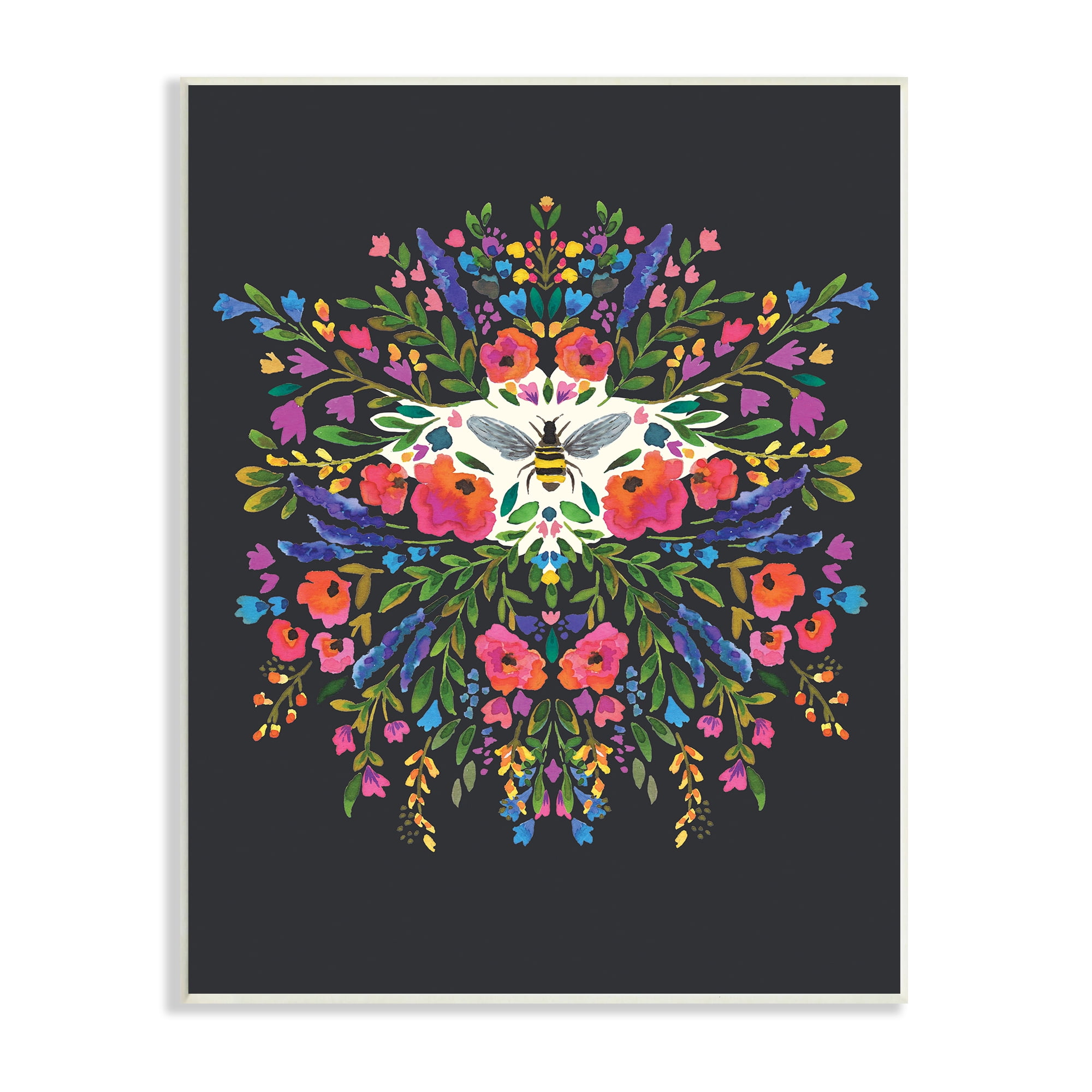 Stupell Industries Honey Bee Bold Summer Florals Abstract Flower Collage, 10 x 15, Design by Heather McLaughlin