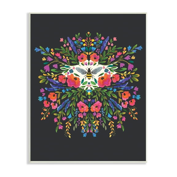 Stupell Industries Honey Bee Bold Summer Florals Abstract Flower Collage, 10 x 15, Design by Heather McLaughlin