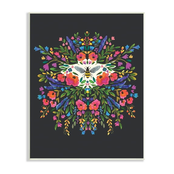 Stupell Industries Honey Bee Bold Summer Florals Abstract Flower Collage, 13 x 19, Design by Heather McLaughlin