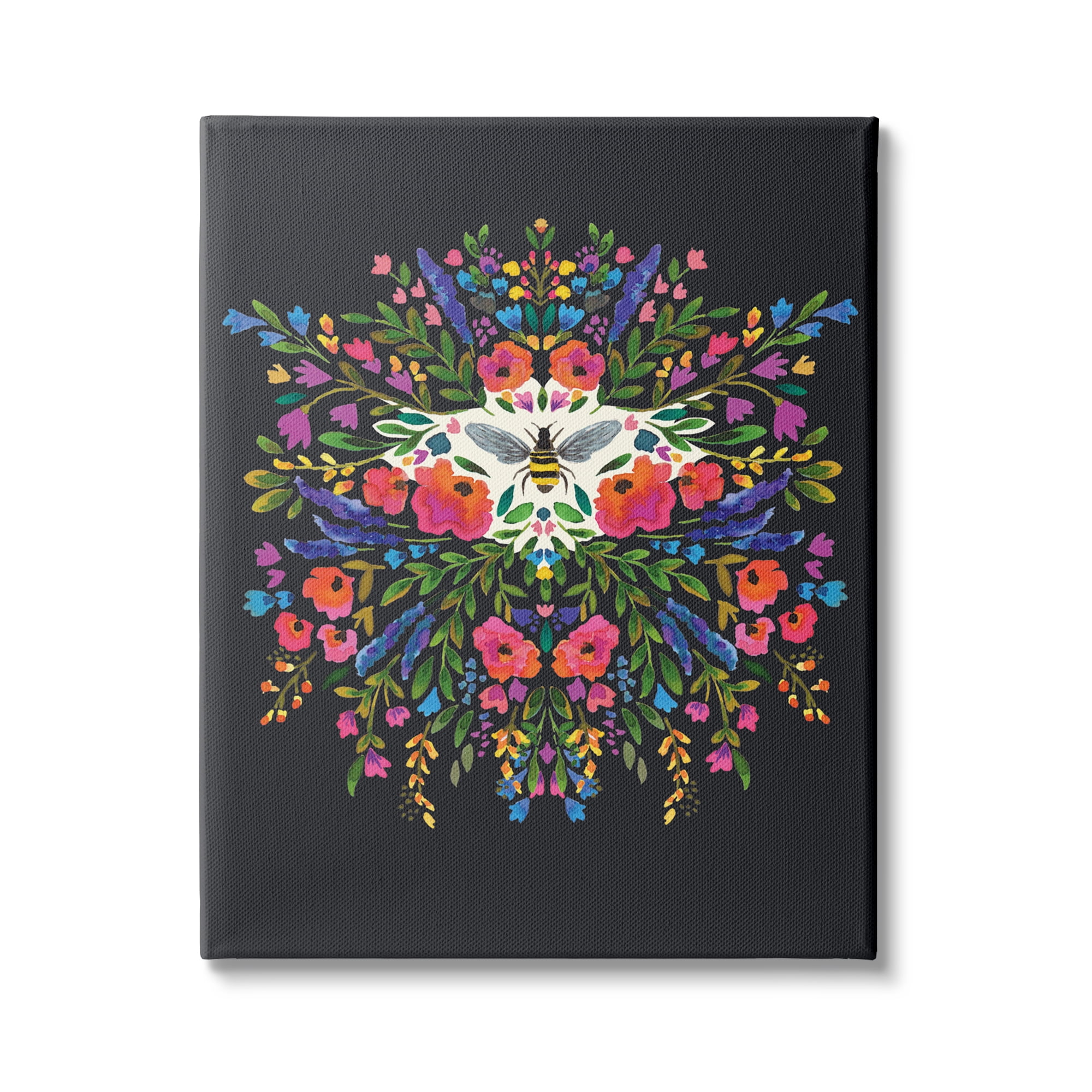 Stupell Industries Honey Bee Bold Summer Florals Abstract Flower Collage, 16 x 20, Design by Heather McLaughlin