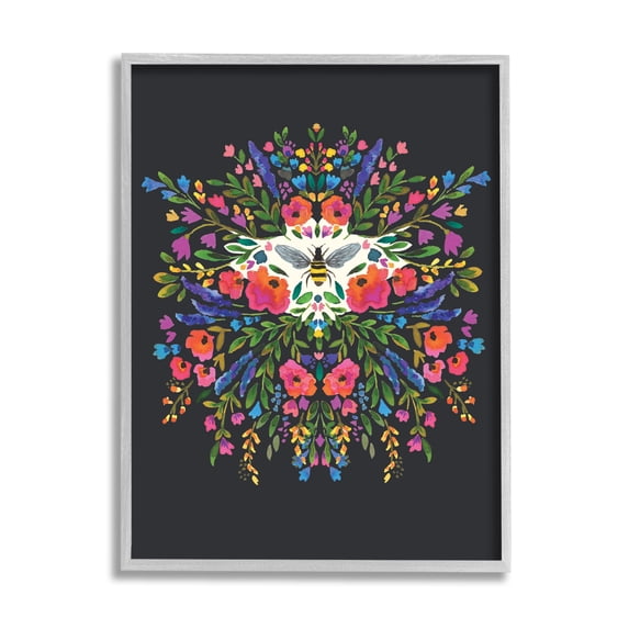 Stupell Industries Honey Bee Bold Summer Florals Abstract Flower Collage, 16 x 20, Design by Heather McLaughlin