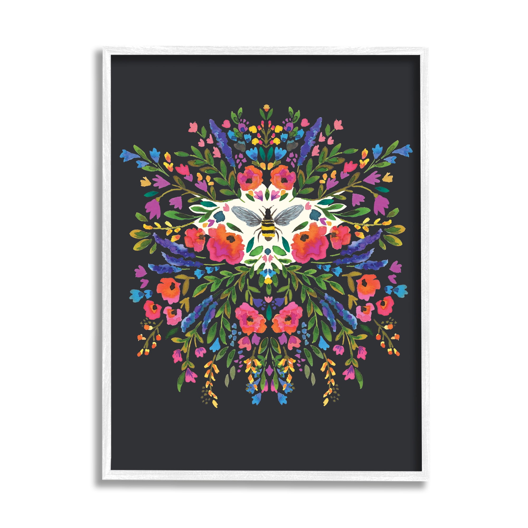 Stupell Industries Honey Bee Bold Summer Florals Abstract Flower Collage, 24 x 30, Design by Heather McLaughlin
