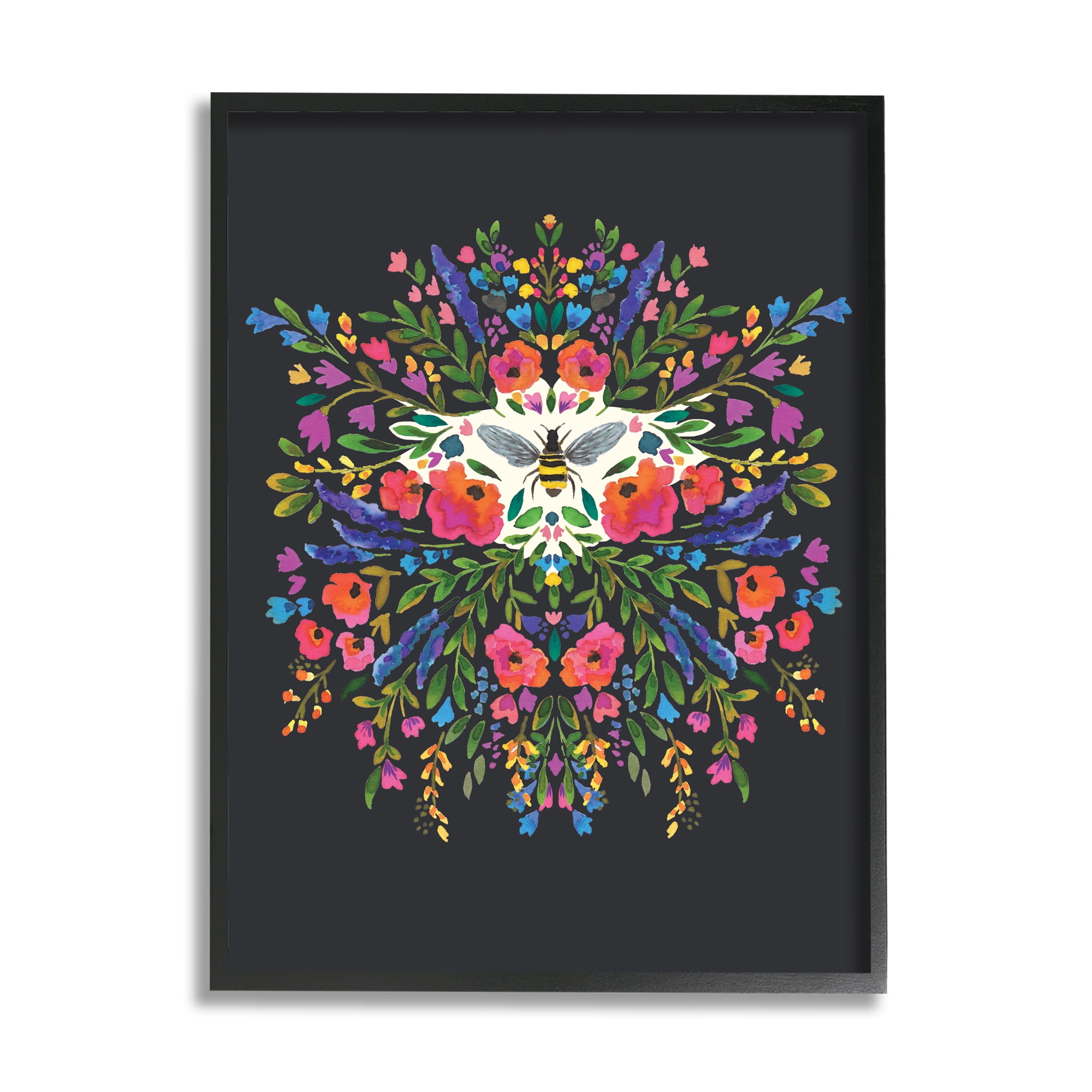 Stupell Industries Honey Bee Bold Summer Florals Abstract Flower Collage, 24 x 30, Design by Heather McLaughlin