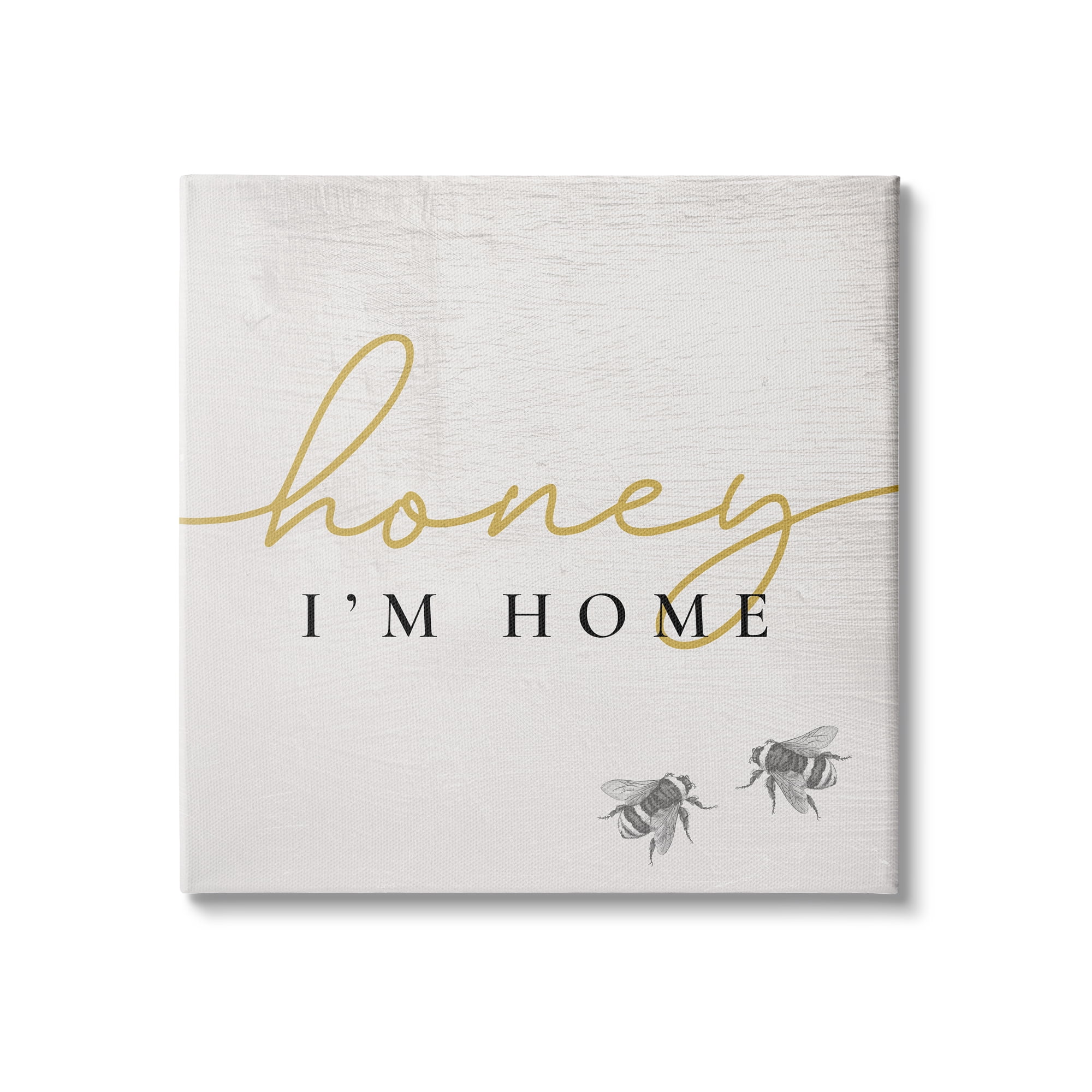 Honey I'm Home Off-White Canvas Wall Art, 36" x 36"