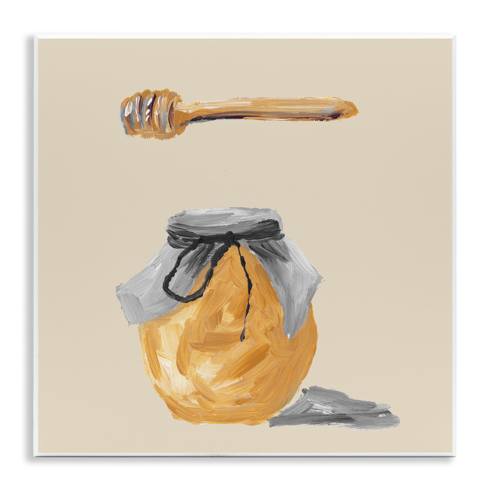 Stupell Industries Honey Jar over Tan Wall Plaque Art, design by Lucille Price