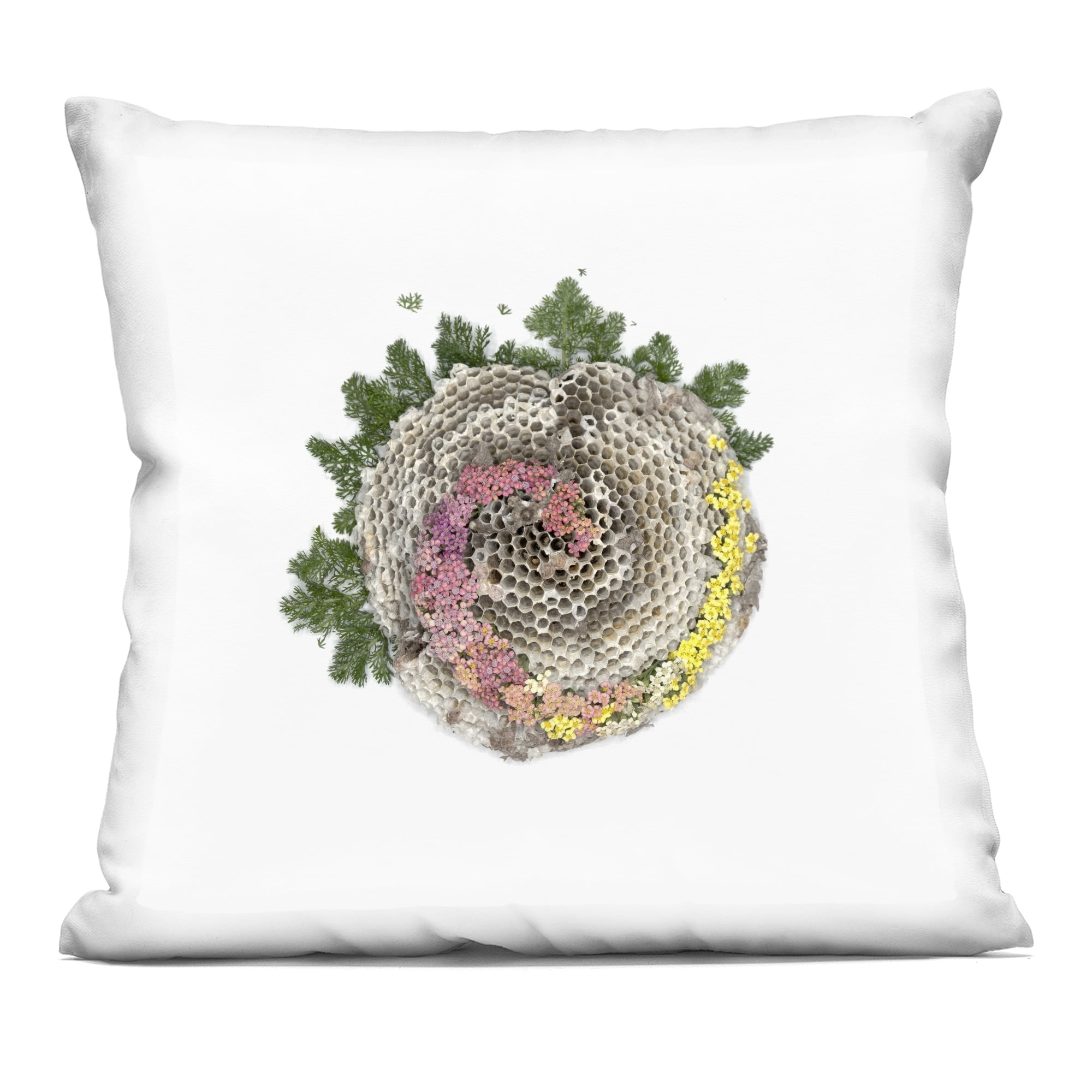 Stupell Industries Honeycomb with Botanicals Decorative Printed Throw Pillow, design by Beth Adoette, 18 x 7 x 18