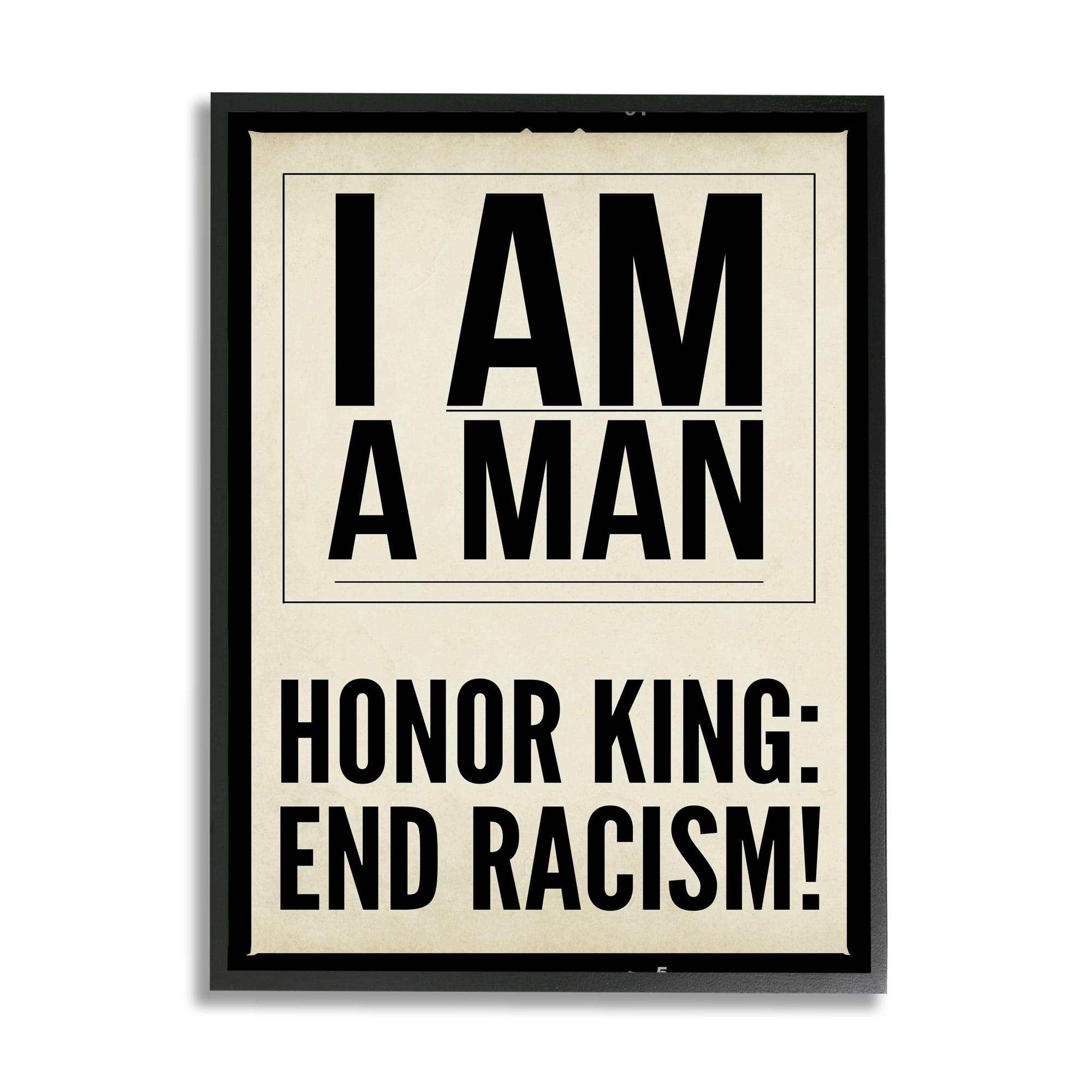 Stupell Industries Honor King End Racism Courageous Commemorating Quote Graphic Art Black Framed Art Print Wall Art, Design by Graffitee Studios