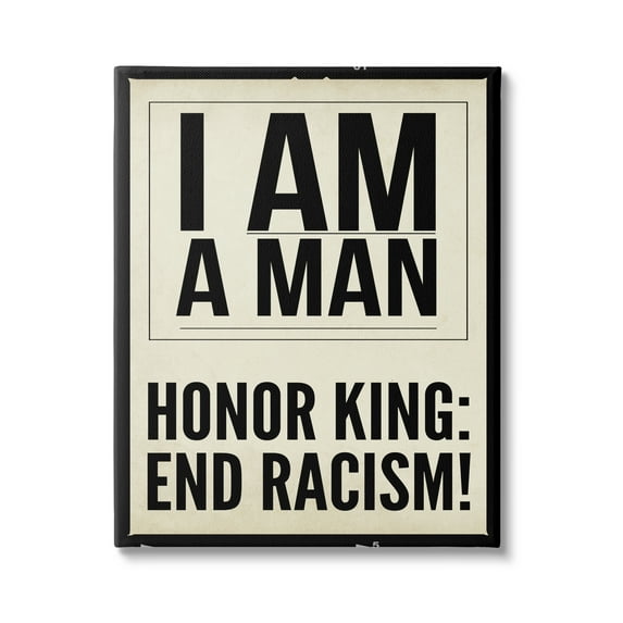 Stupell Industries Honor King End Racism Courageous Commemorating Quote Graphic Art Gallery Wrapped Canvas Print Wall Art, Design by Graffitee Studios