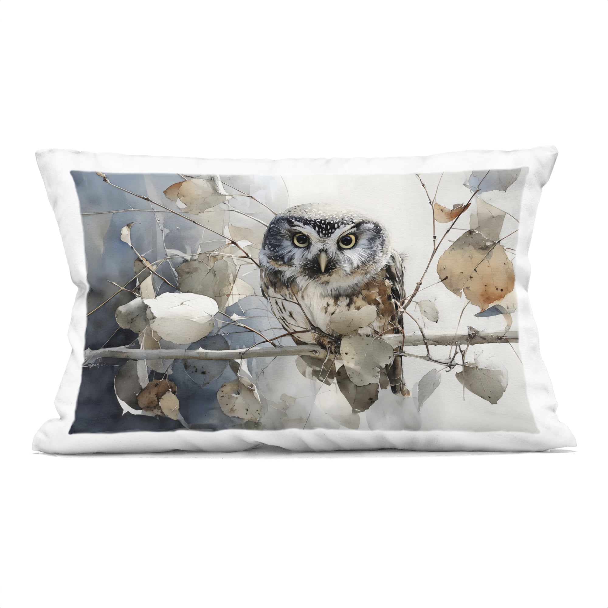 Stupell Industries Hoot Owl on Autumn Branch Decorative Printed Throw Pillow, design by Franklyn Gregory, 14 x 7 x 20