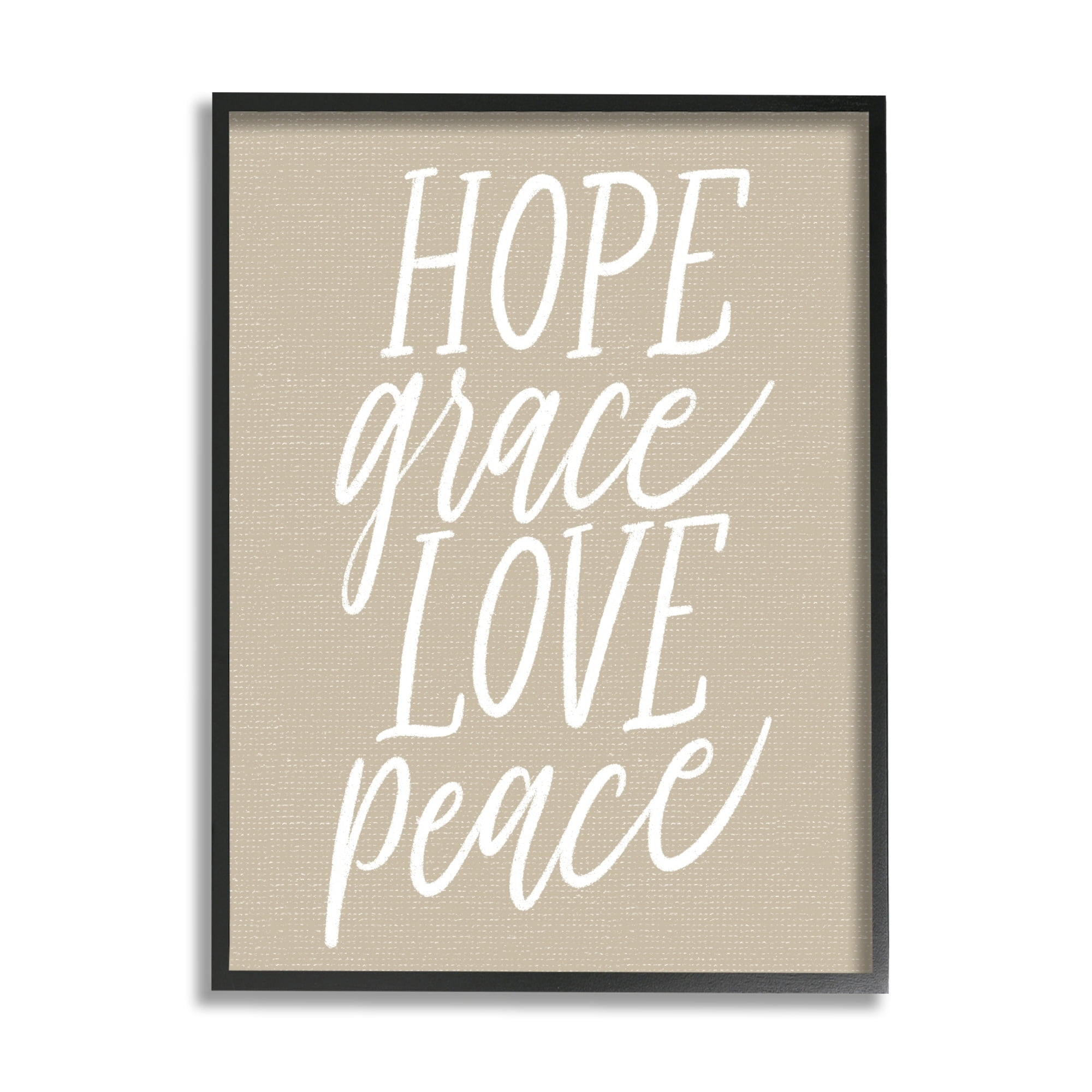 Stupell Industries Hope Grace Love Peace Grainy Patterned Sign,11 x 14, Design by Doodles.Ink.