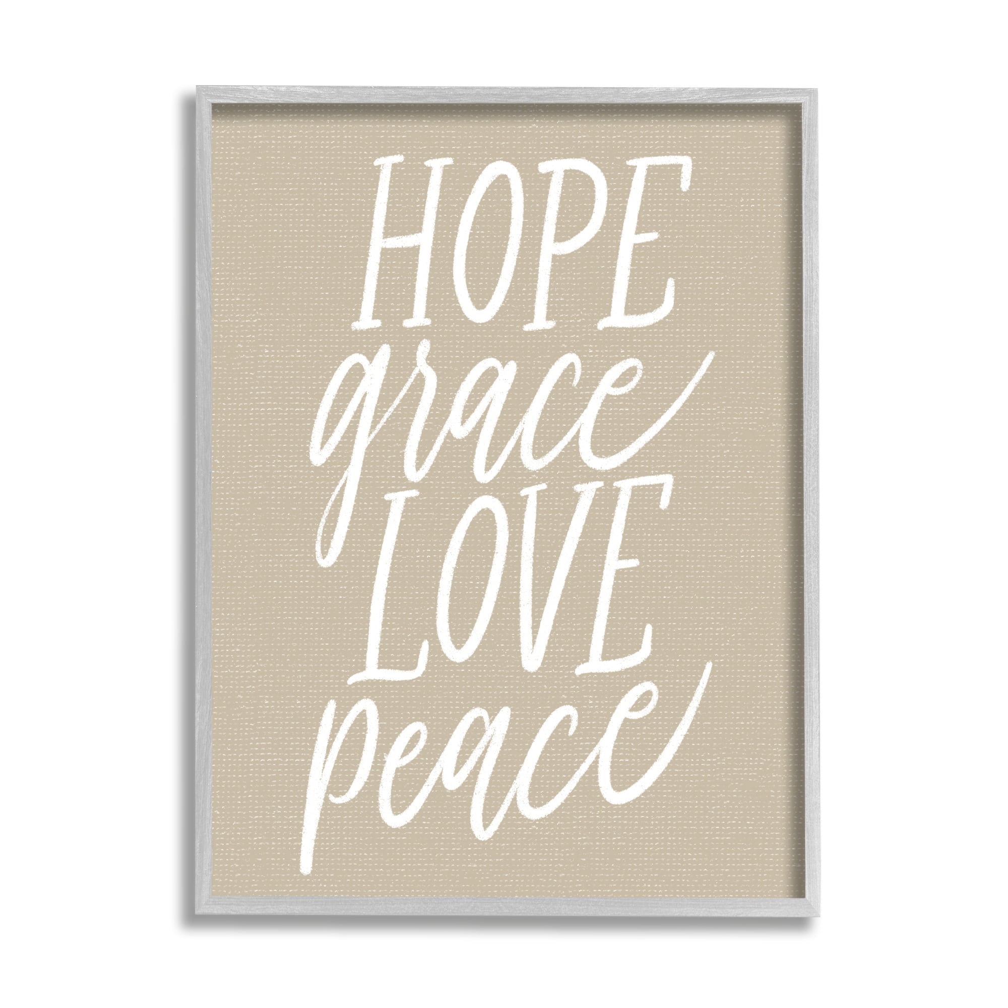 Stupell Industries Hope Grace Love Peace Grainy Patterned Sign,11 x 14, Design by Doodles.Ink.